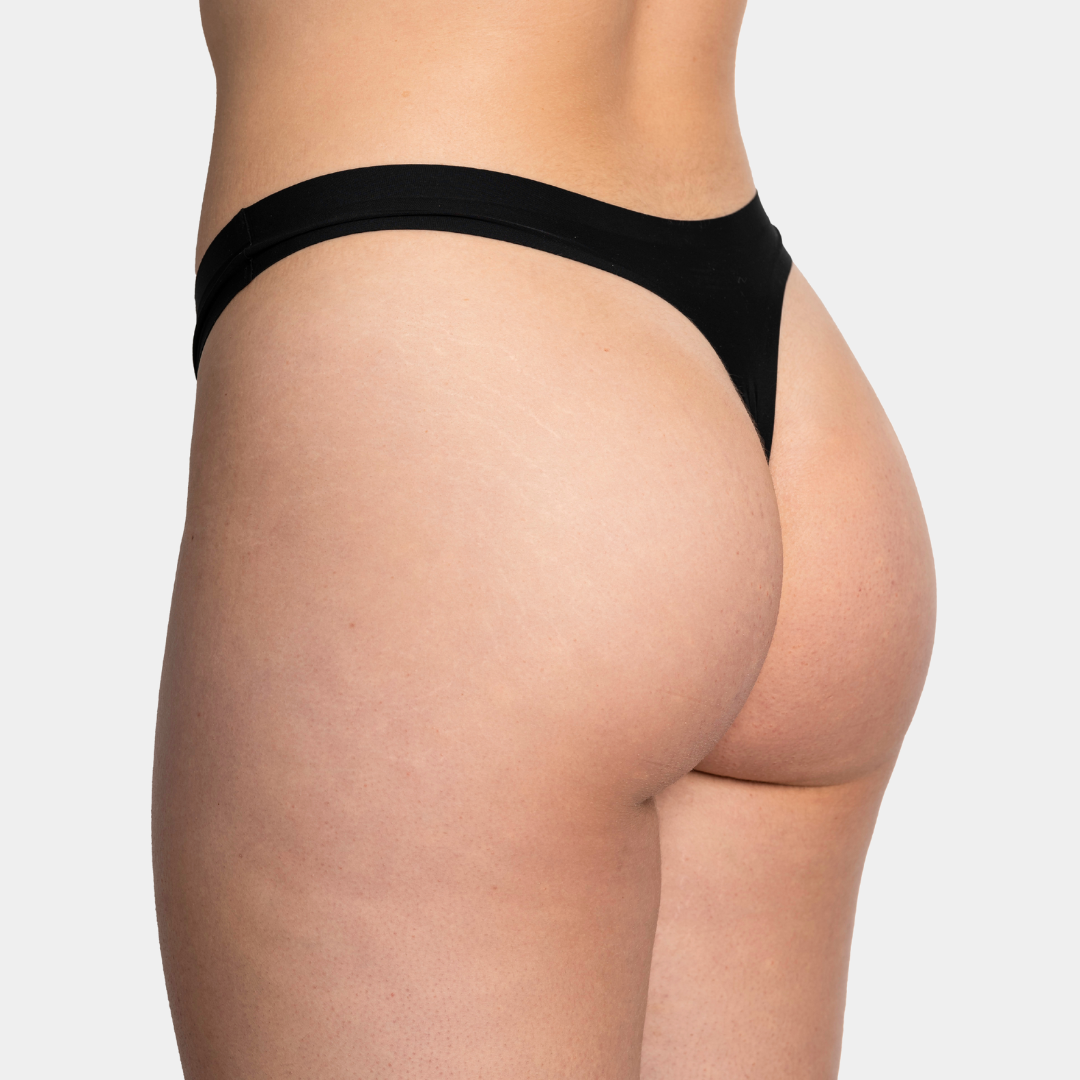 Naturlig Atlet - Seamless thong - Sort