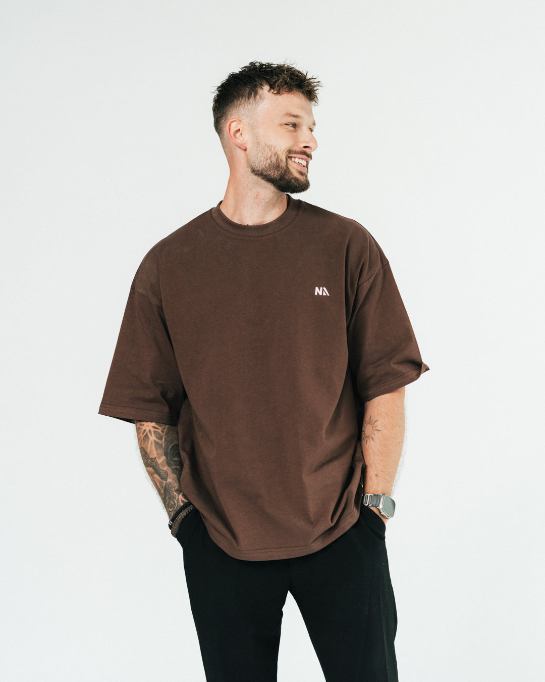Oversized - T-shirt - Brown