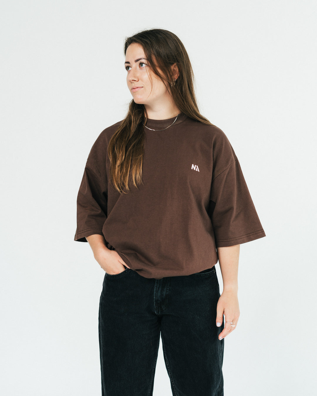Oversized - T-shirt - Brown