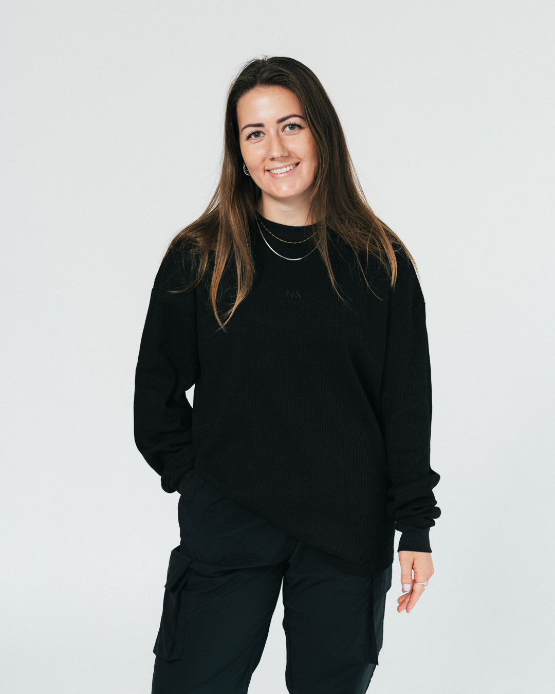Waffle - Long Sleeve - Black