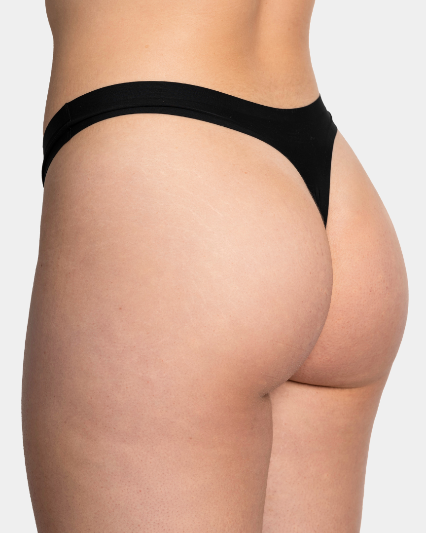 Naturlig Atlet - Seamless thong - Sort