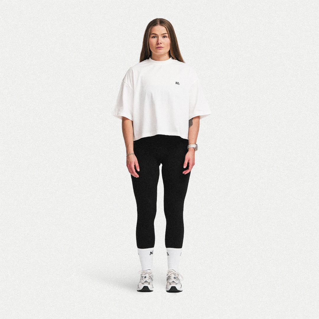 Cropped - Oversized Lightweight - T-shirt - White