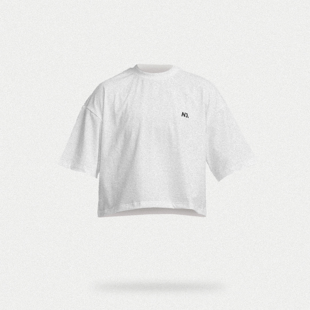 Cropped - Oversized Lightweight - T-shirt - White