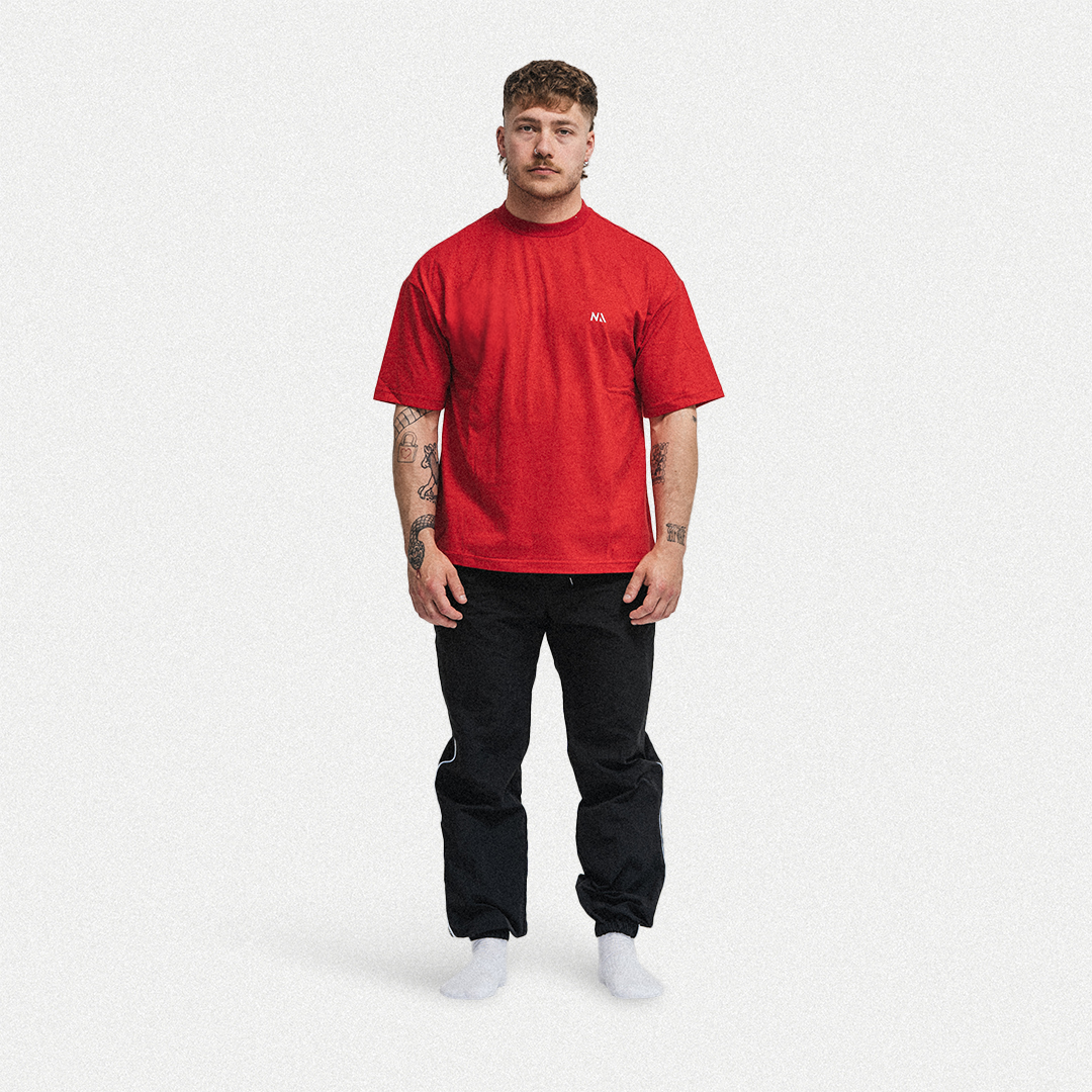 Übergroßes, leichtes T-Shirt – Rot