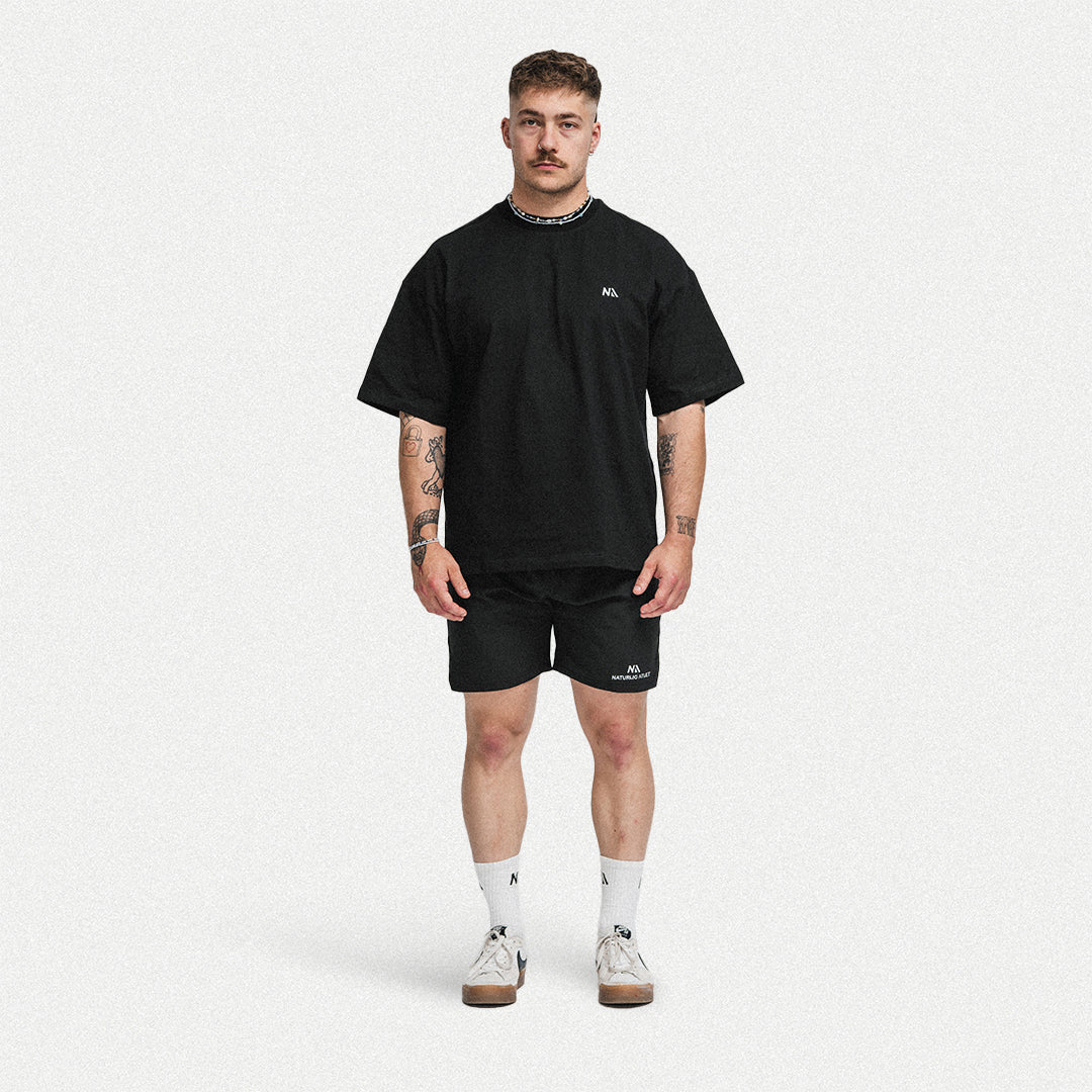 Übergroßes Heavyweight - T-Shirt - Schwarz