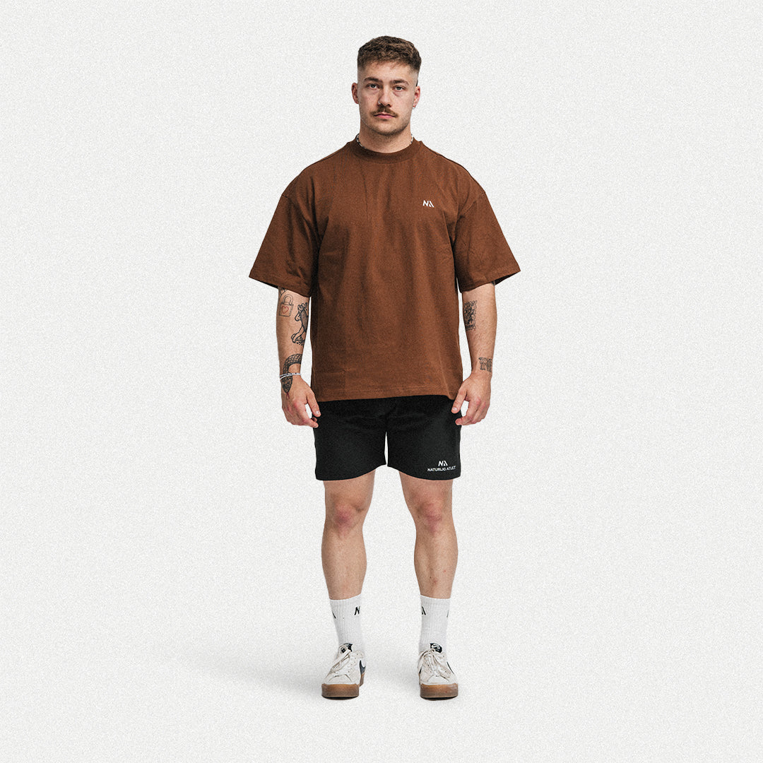 Übergroßes Schwergewicht - T-Shirt - Braun