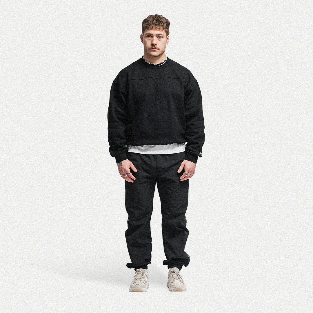 Übergroßes Sweatshirt – Schwarz