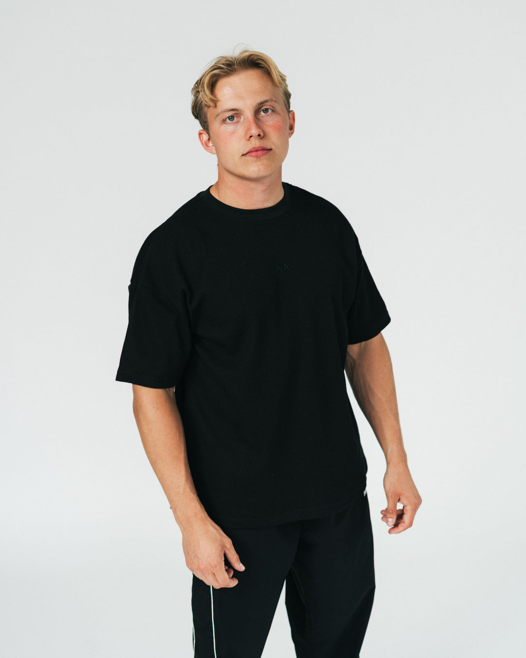 Waffle - T-shirt - Black