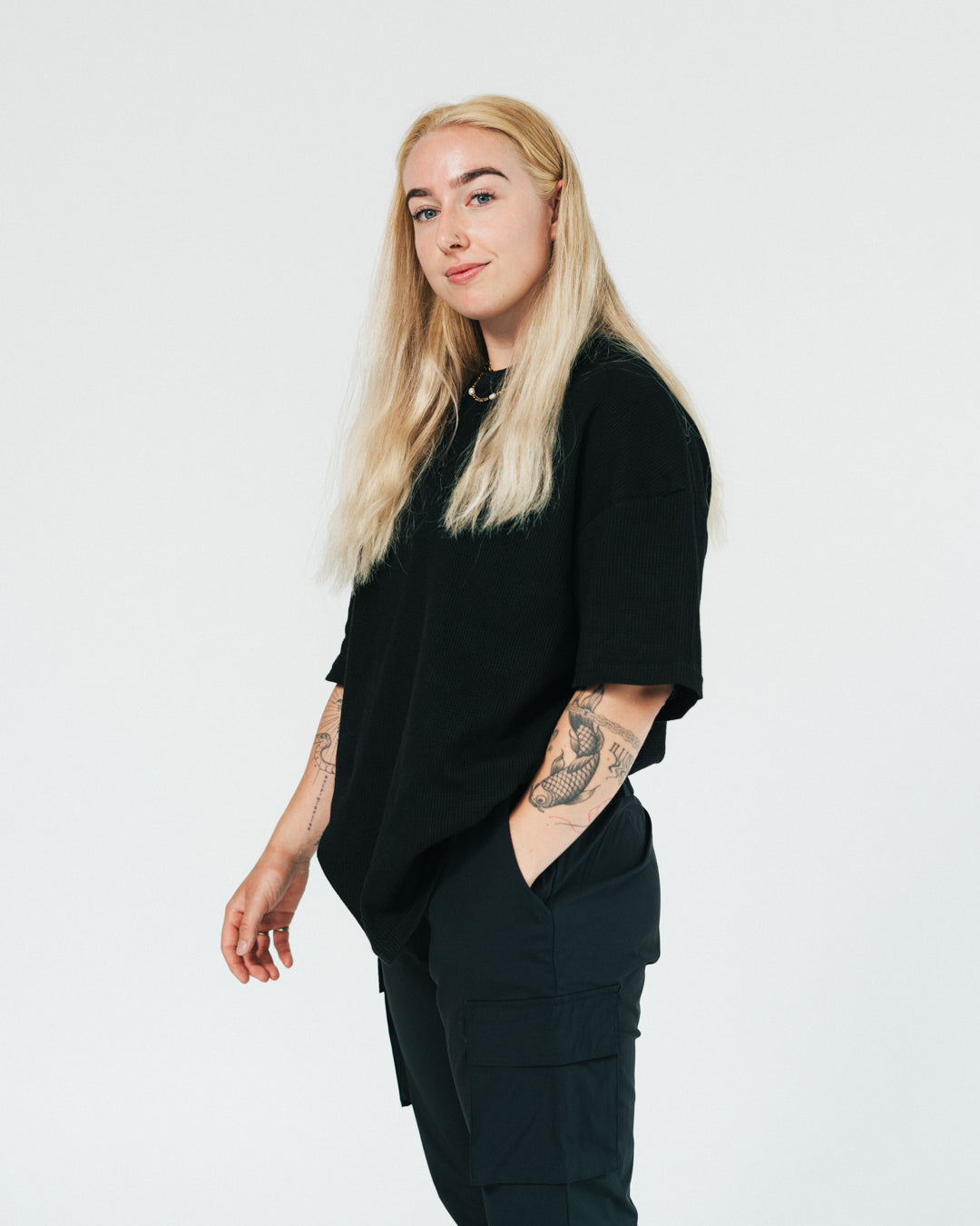 Waffle - T-shirt - Black